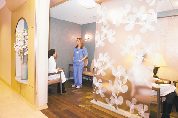 SPA-LIKE SETTING: A serene environment at the Breast Cancer Center contributes to the overall healing experience for patients and workers. Maimonides Medical Center